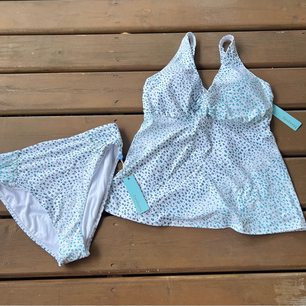 Birdsong Seaspray Swimsuit Tankini Top & Bottom - Size Large & 34I *NEW*